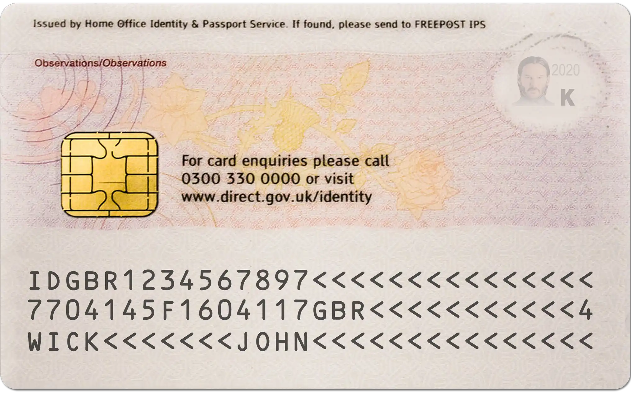 United Kingdom ID Card Template preview image 1