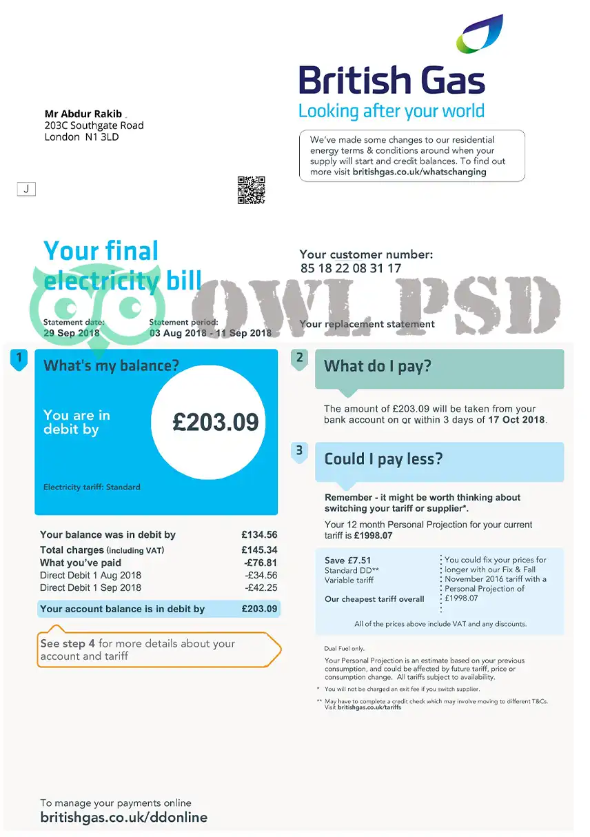 UK British Gas Template preview image 1