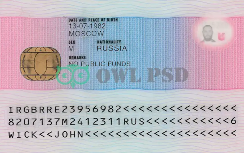 United Kingdom Residence Permit Template 2008 preview image 1
