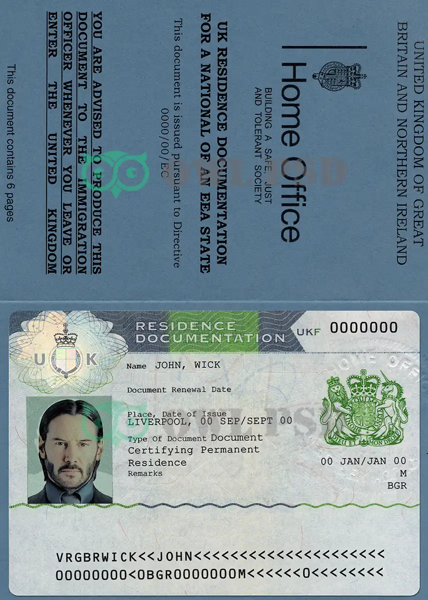 United Kingdom Residence Documentation Template preview image 1