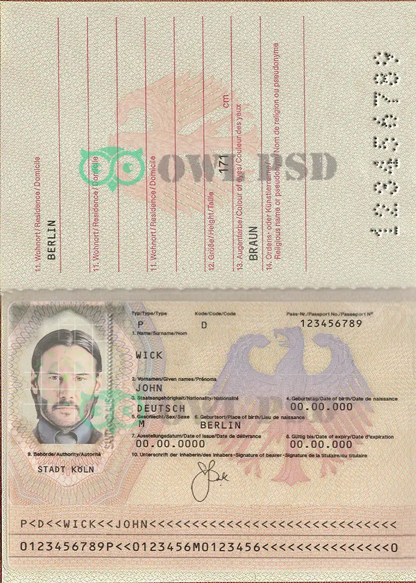 Germany Passport Template V0 preview image 1