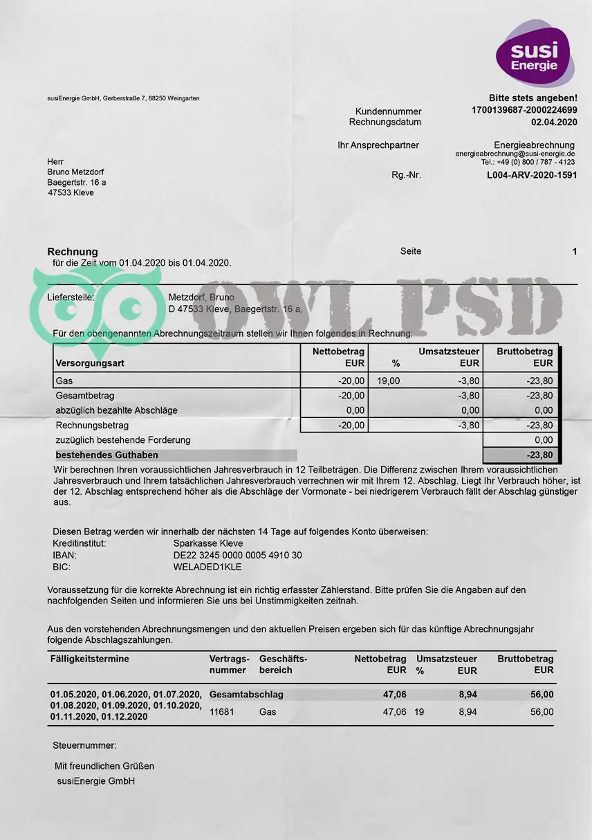 Germany SUSI Energie Template preview image 1