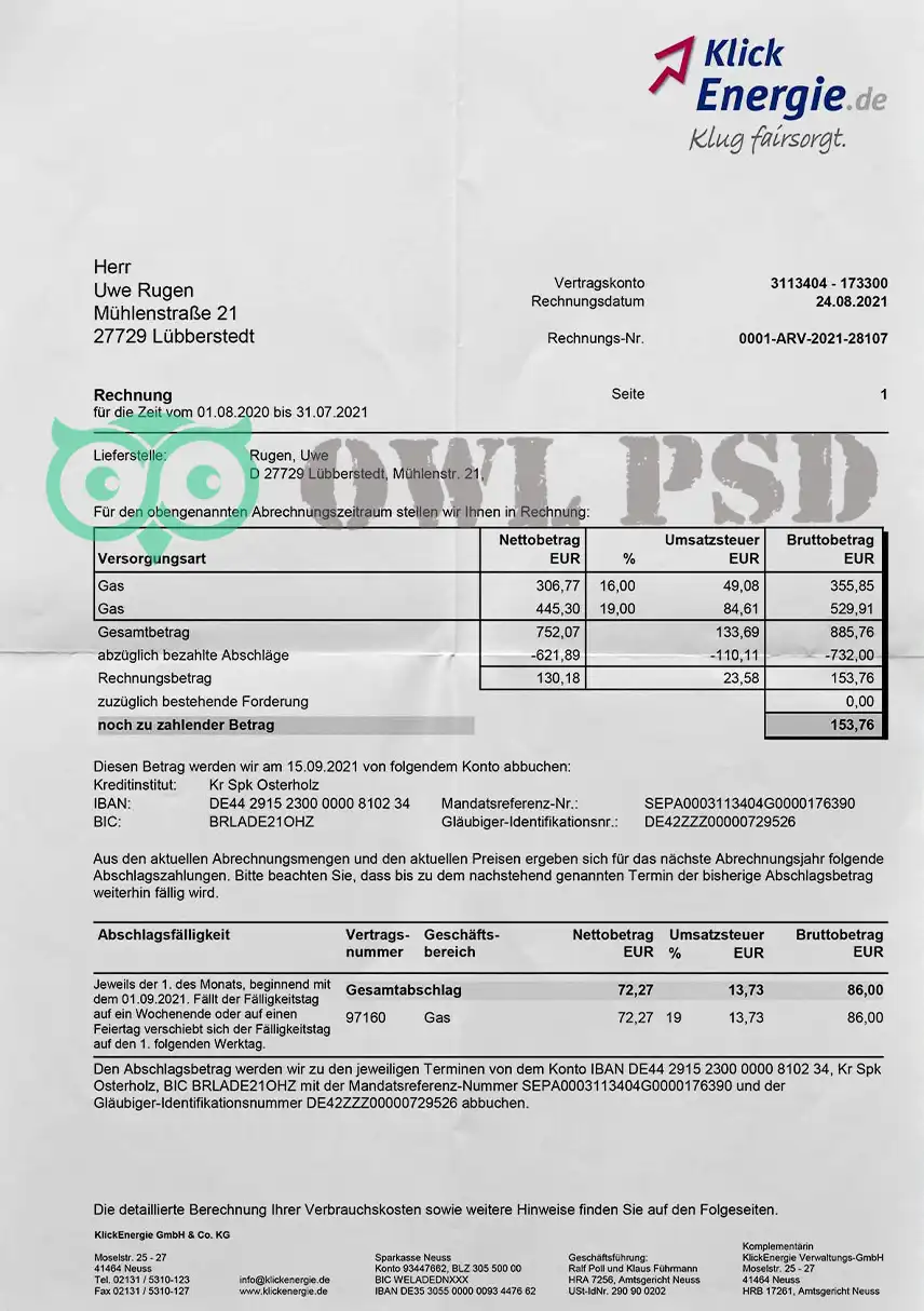 Germany Klick Energie Template preview image 1