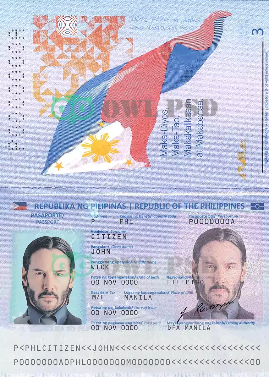 Philippines Passport Template preview image 1