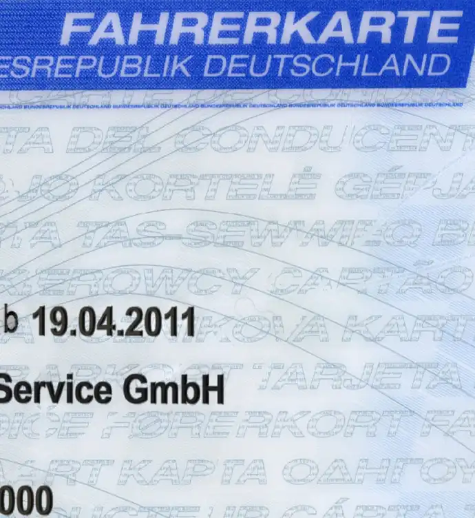 Germany Driver Card (Fahrerkarte) Template 2006 preview image 2