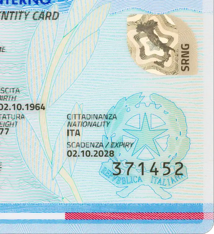 Italy ID Card Template 2016 preview image 3