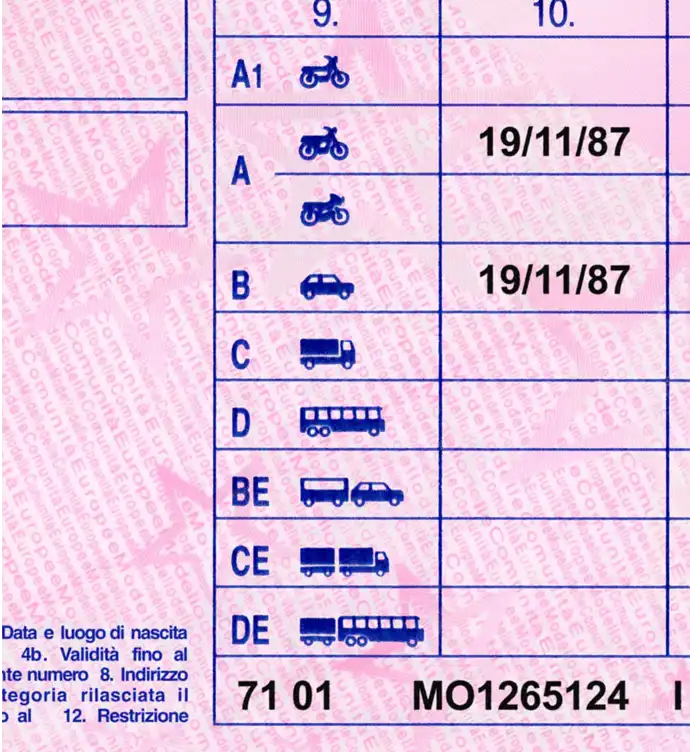 Italy Driver License Template 2002 preview image 2