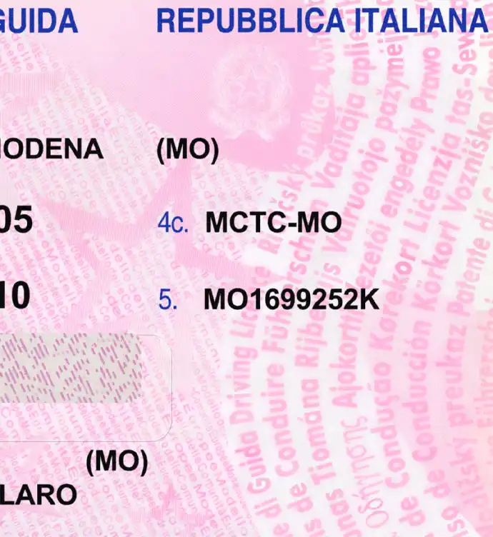 Italy Driver License Template 2002 preview image 3