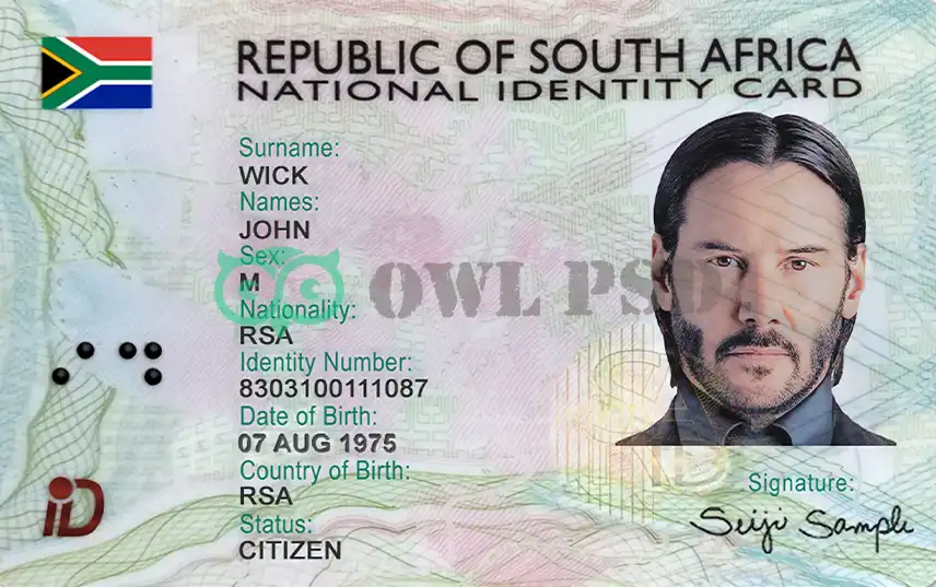 South Africa ID Card Template 2013 preview image 1