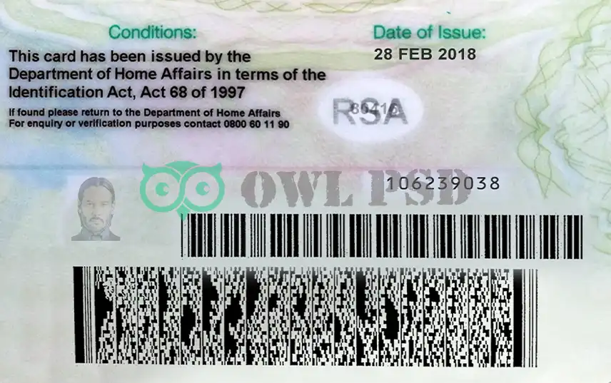 South Africa ID Card Template 2013 preview image 2