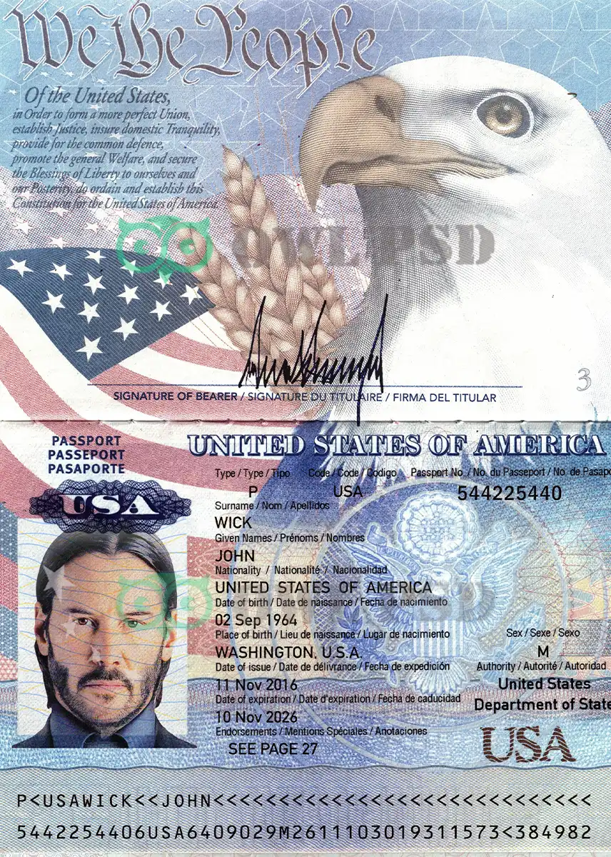 United States Passport Template 2006 preview image 1