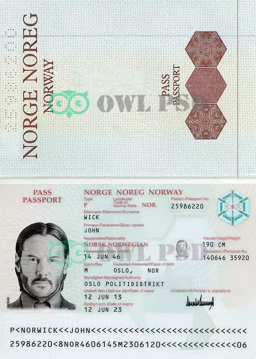 Norway passport Template 2015 preview image 1