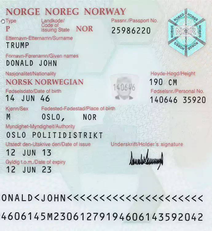 Norway passport Template 2015 preview image 3