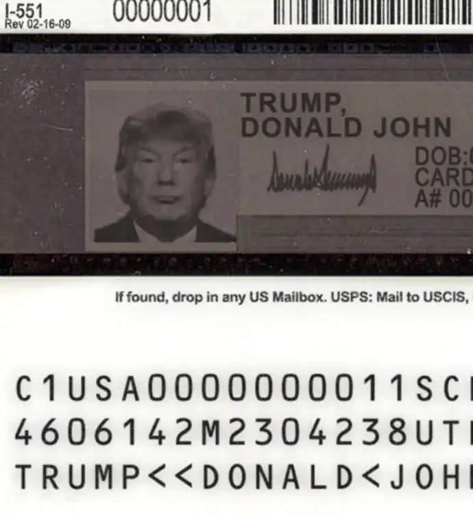 United States Green Card Template 2010 preview image 2