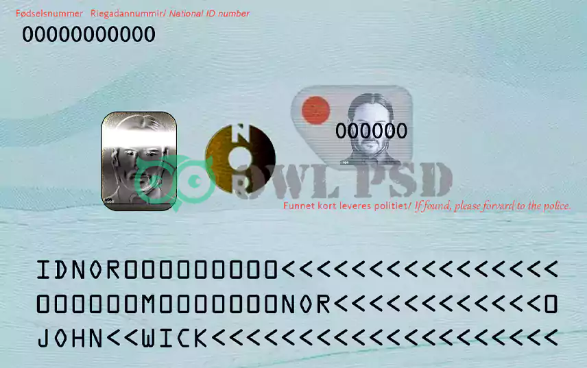 Norway ID Card Template 2020 preview image 2