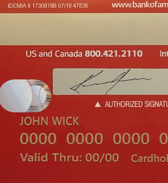 United States Bank of America Credit Card Template preview image 2