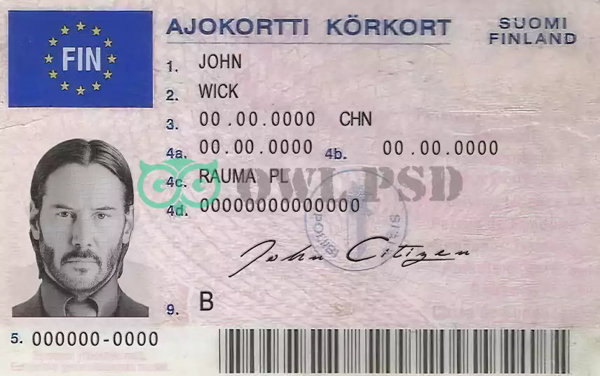 Finland Driver License Template preview image 1
