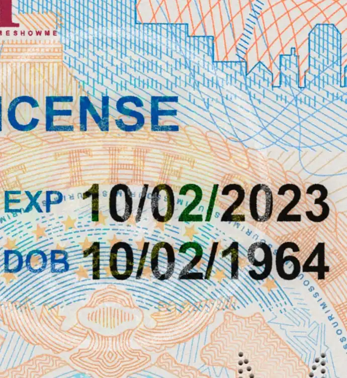United States (Missouri) Driver License Old Template preview image 3