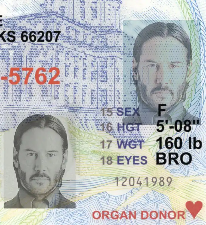 United States (Kansas) Driver License Old Template preview image 2