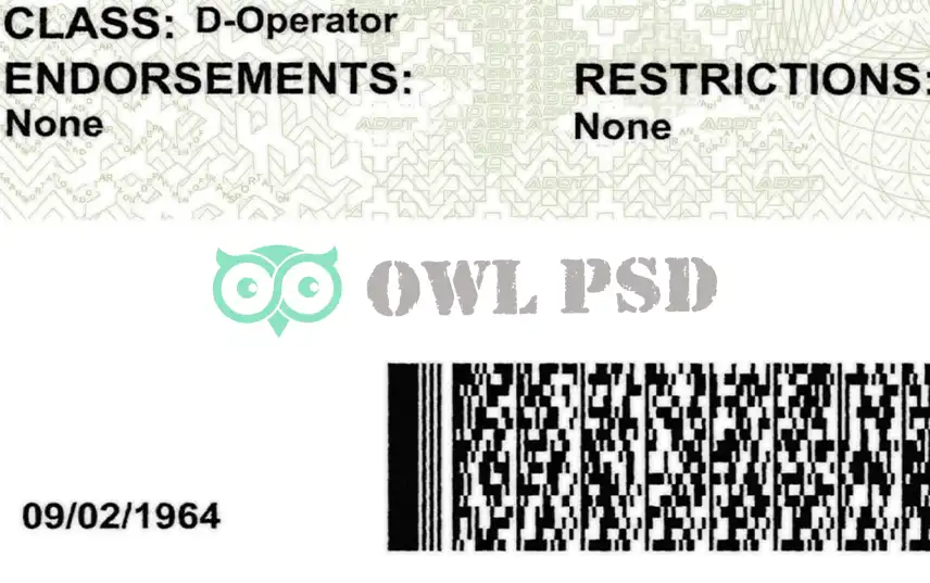 United States (Arizona) Driver License New Template preview image 3