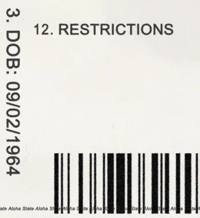United States (Hawaii) Driver License New Template preview image 3