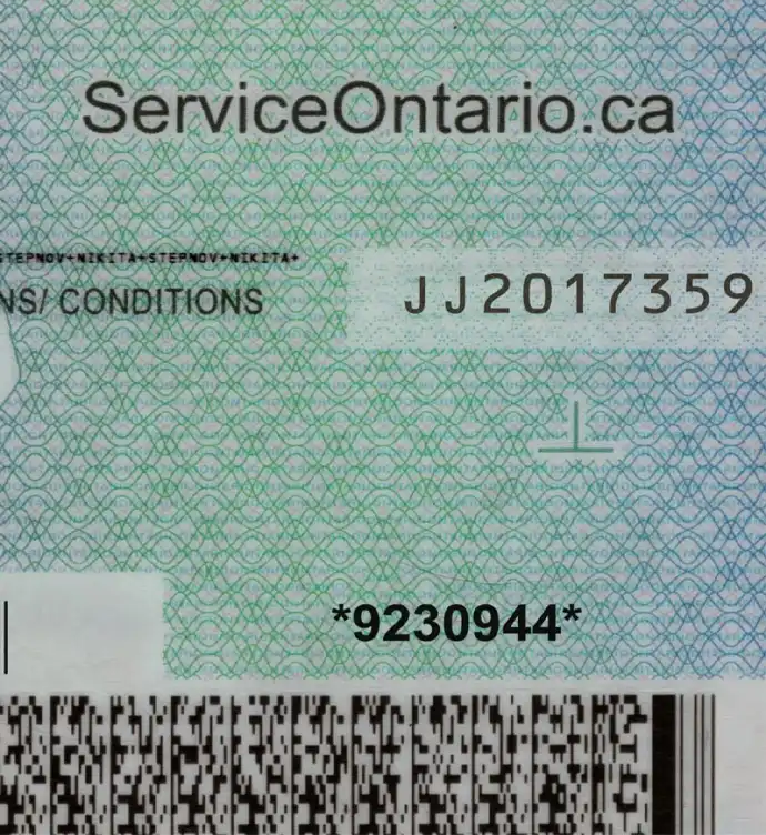 Canada (Ontario) Driver License New Template preview image 3