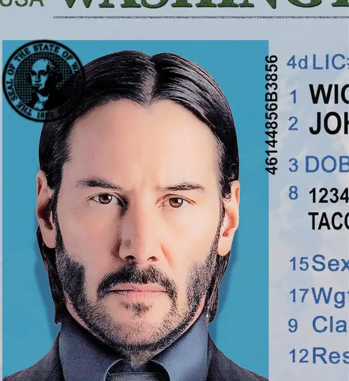 United States (Washington) Driver License Old Template preview image 1