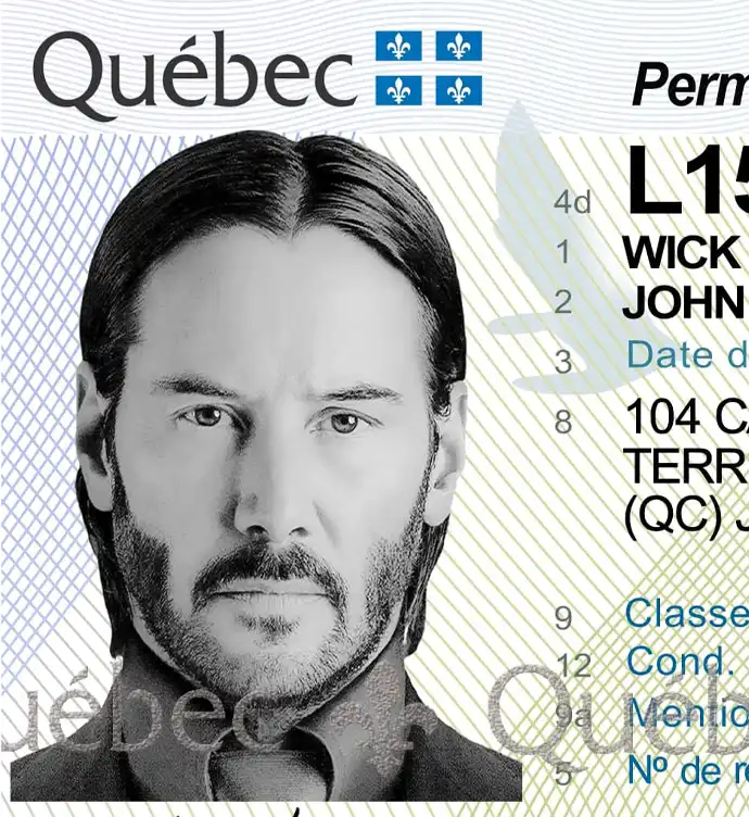United States (Quebec) Driver License Old Template preview image 1