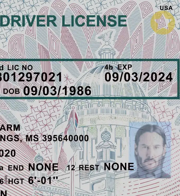 United States (Missisipi) Driver License New Template preview image 2