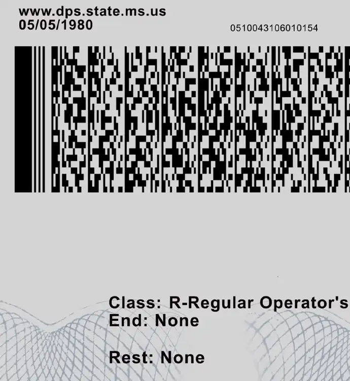 United States (Missisipi) Driver License New Template preview image 3
