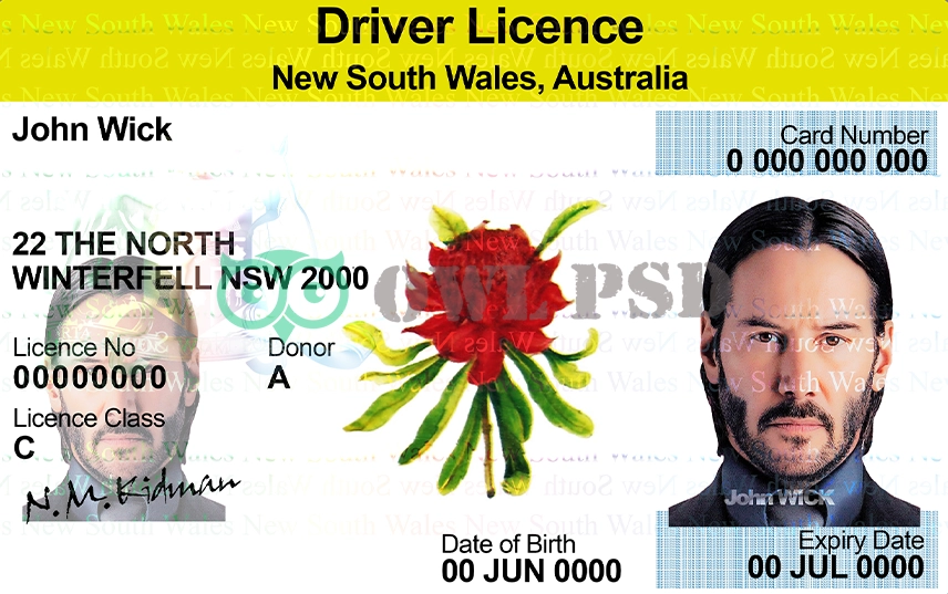 Australia (NSW) Driver License New Template preview image 1