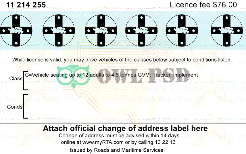 Australia (NSW) Driver License New Template preview image 3