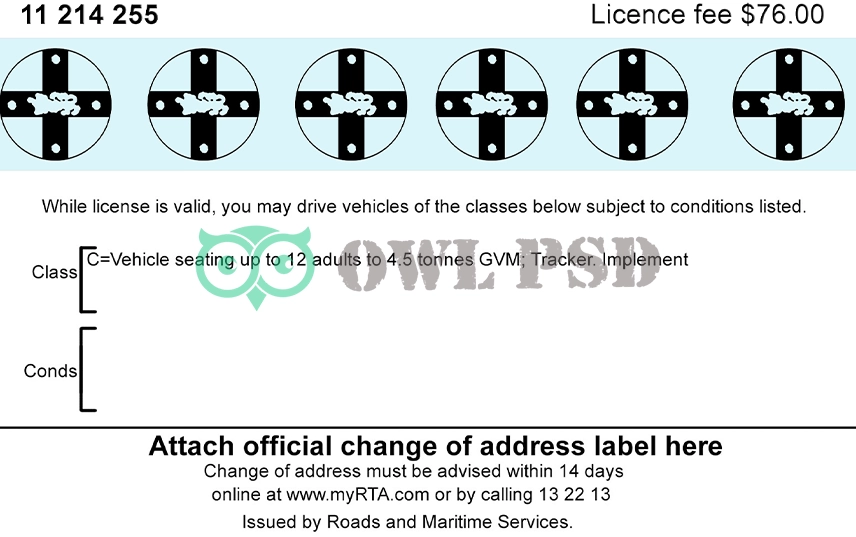 Australia (NSW) Driver License New Template preview image 4