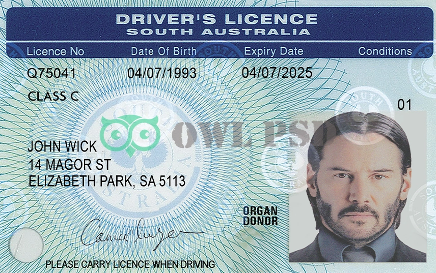 Australia (SA) Driver License New Template preview image 1