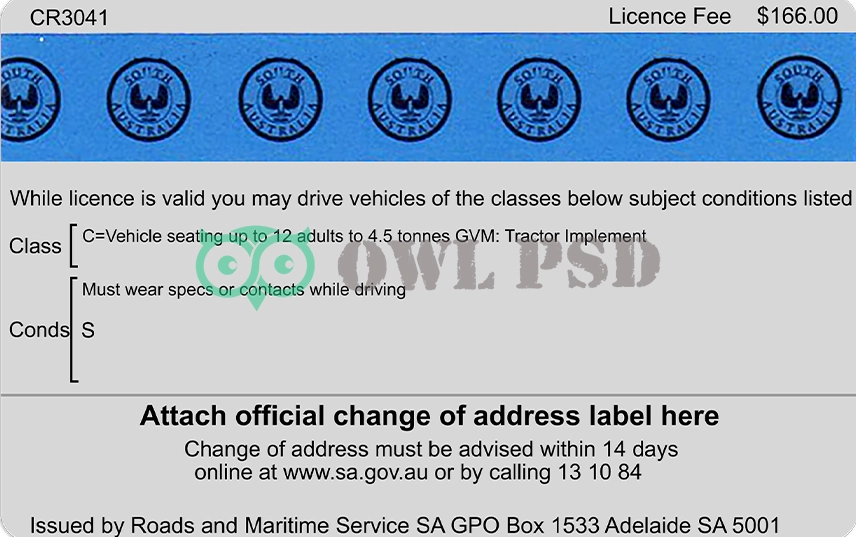 Australia (SA) Driver License New Template preview image 2