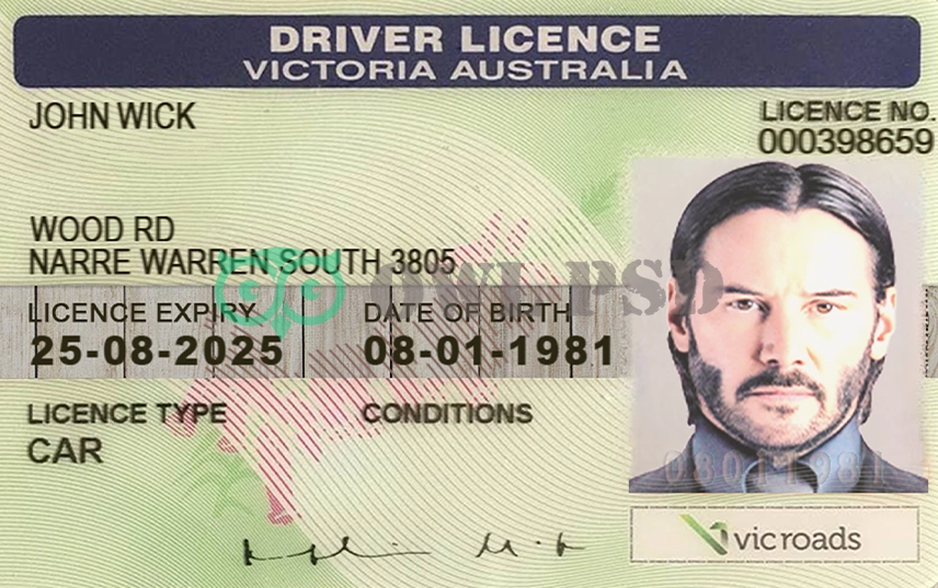Australia (VIC) Driver License New Template preview image 2