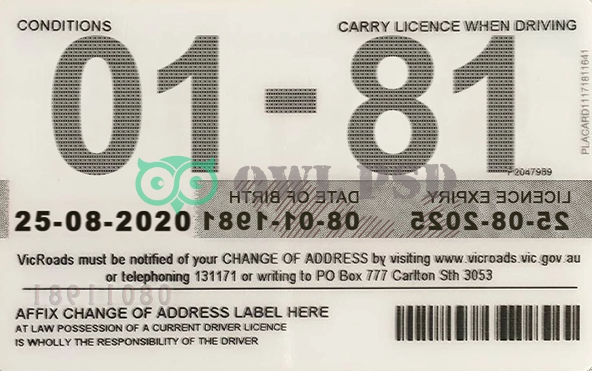 Australia (VIC) Driver License New Template preview image 3
