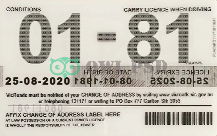 Australia (VIC) Driver License New Template preview image 4