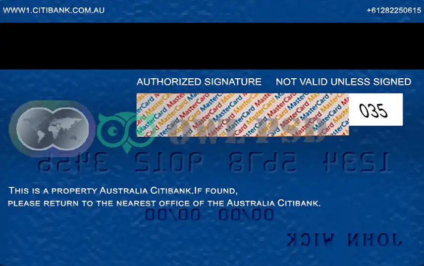 Australia Citi Bank Credit Card Template preview image 2