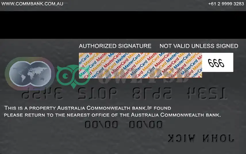 Australia Comm Bank Credit Card Template preview image 2