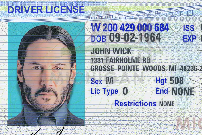 United States (Michigan) Driver License New Template preview image 1