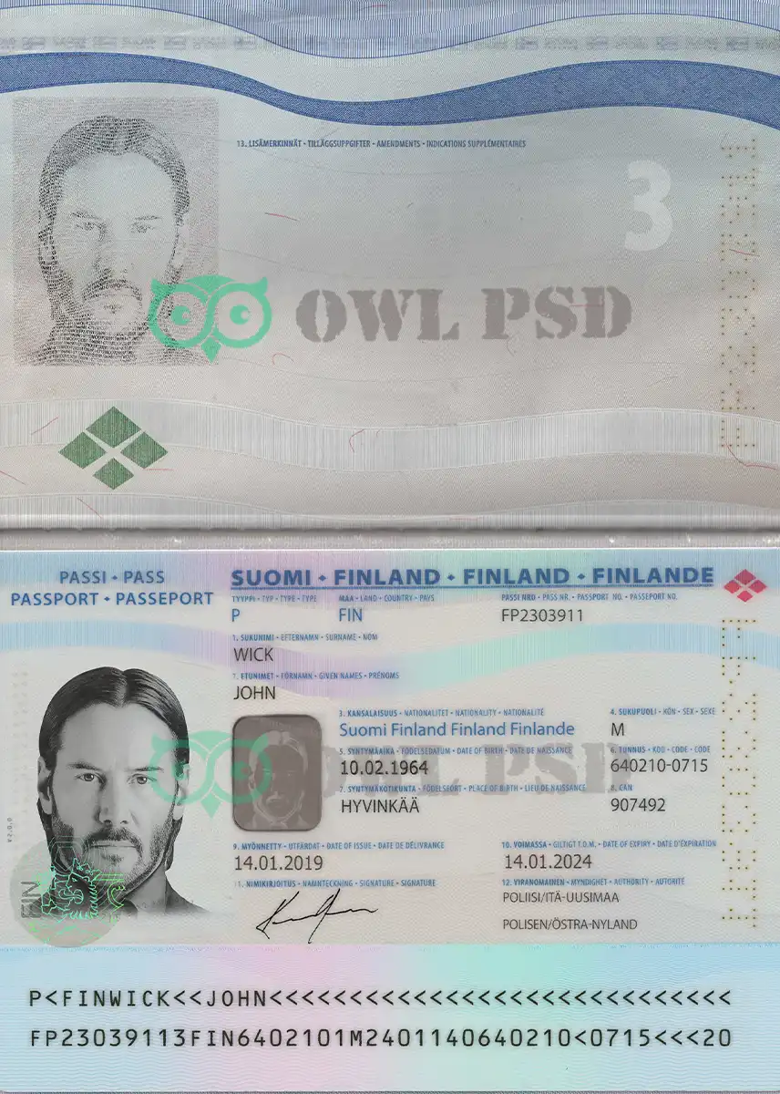 Finland Passport Template 2017 preview image 1