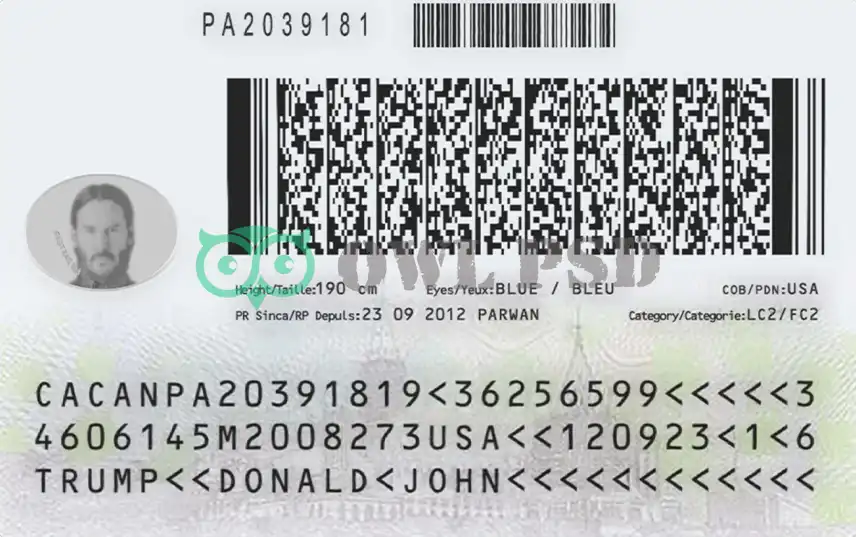 Canada Green Card Template 2012 preview image 2