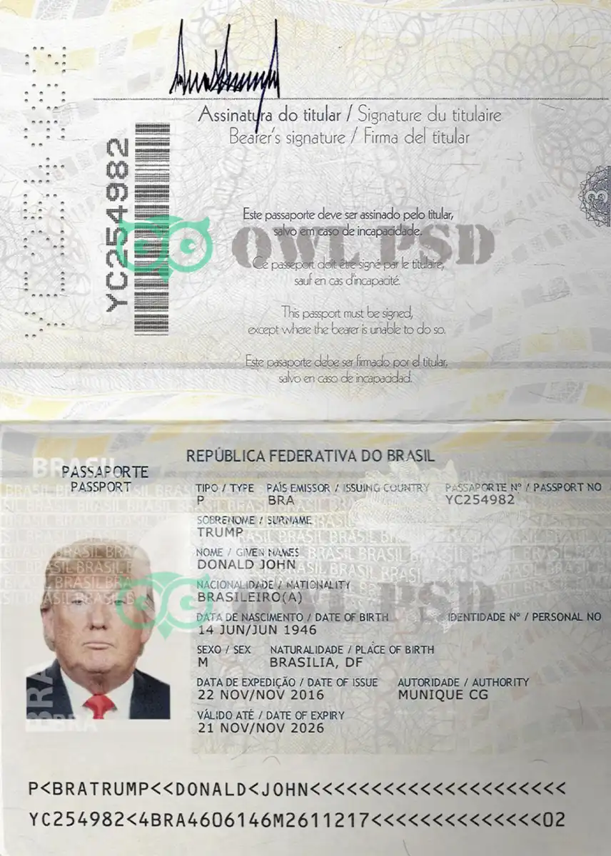 Brazil Passport Template 2019 preview image 1