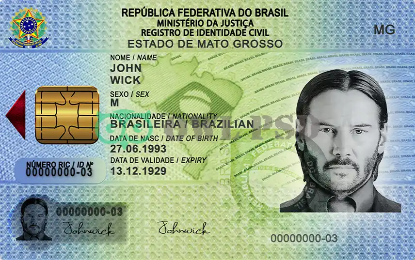 Brazil ID Card Template preview image 1