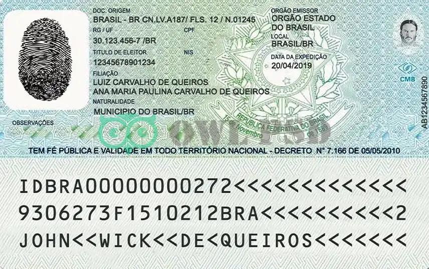 Brazil ID Card Template preview image 2
