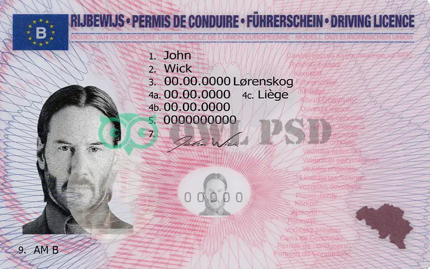 Belgium Driver License Template 2013 preview image 1