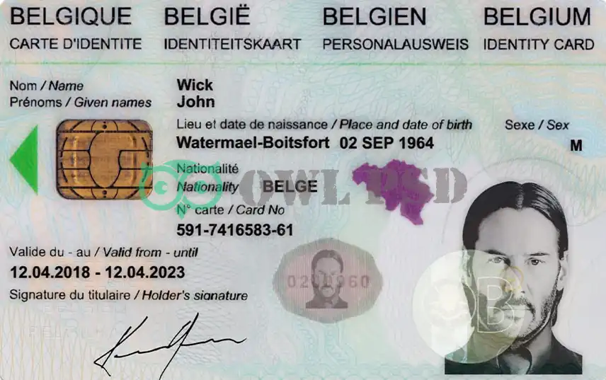 Belgium ID Card Template 2015 preview image 1