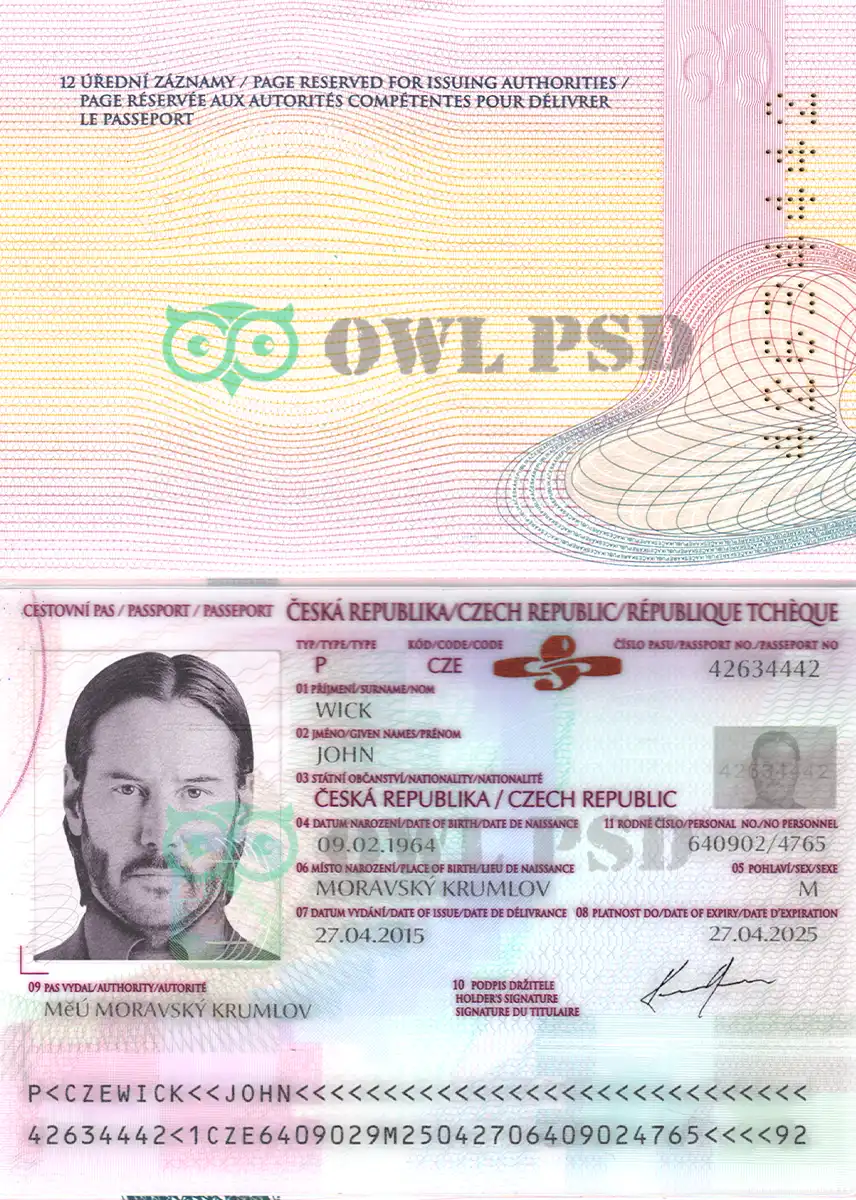 Czech Republic Passport Template 2006 preview image 1