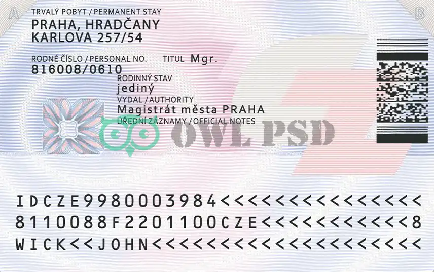 Czech Republic ID Card Template preview image 2
